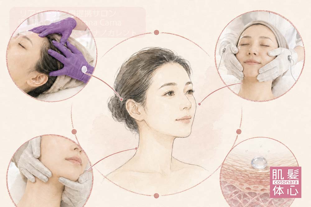 頭部から顔全体を整える切らないナノカレント全顔リフト｜FACE RE:DESIGN